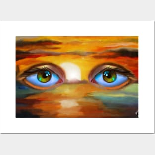 The sunset eyes Posters and Art